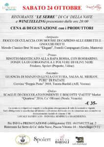 Cena di degustazione con i produttori